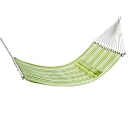image-Double Outdoor Patio Cotton Hammock Swing Bed with Pillow