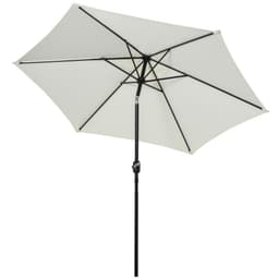 image-2.7 m Patio Umbrella Sun Shade Tilt Crank Garden Aluminium Frame-Cream White