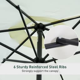 image-2.7 m Patio Umbrella Sun Shade Tilt Crank Garden Aluminium Frame-Cream White
