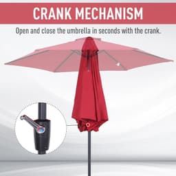 image-2.7 m Patio Umbrella, Aluminum Frame-Wine Red