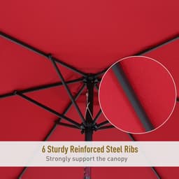 image-2.7 m Patio Umbrella, Aluminum Frame-Wine Red