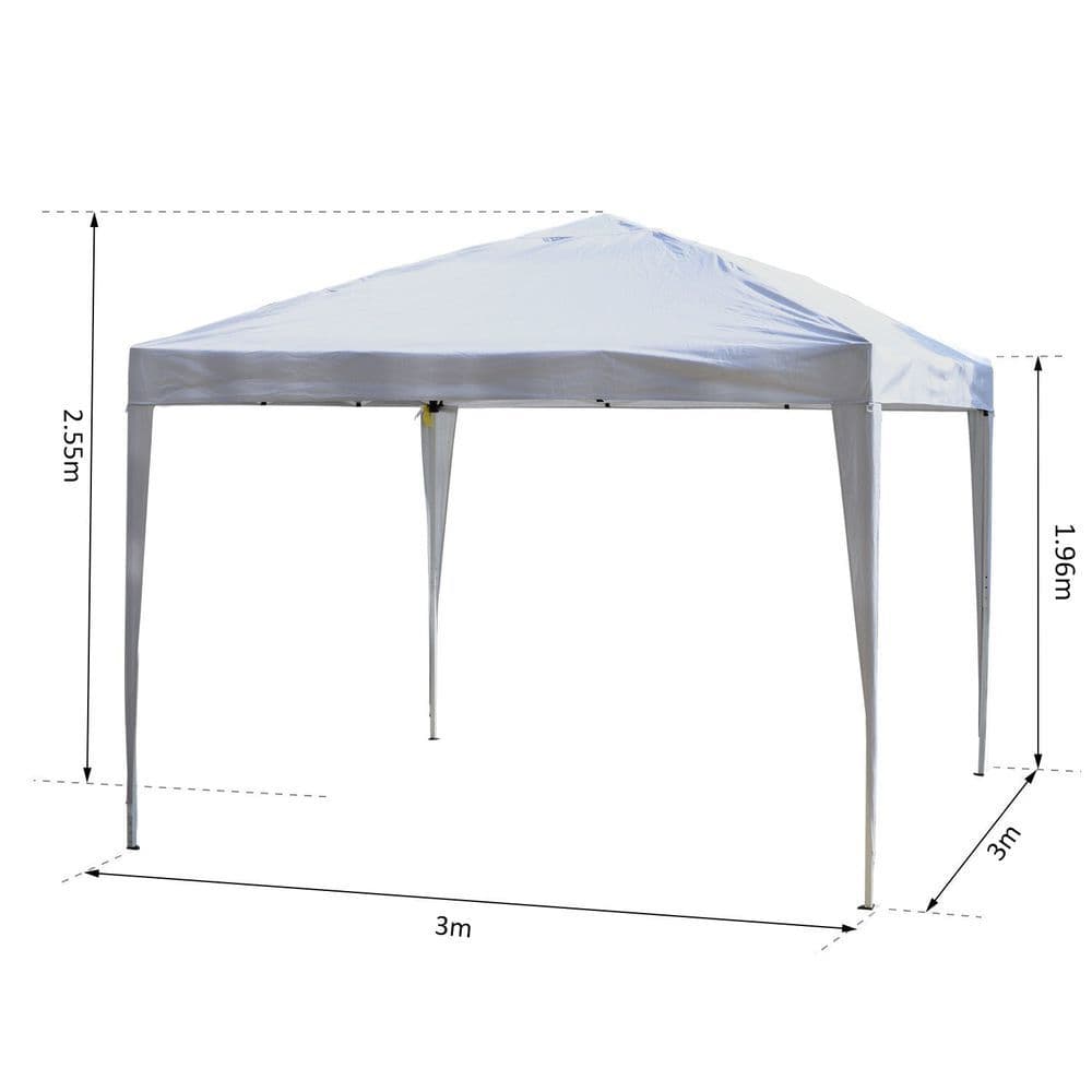 image-3 x 3m Garden Pop Up Gazebo Marquee Party Tent Wedding Canopy White