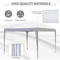 image-3 x 3m Garden Pop Up Gazebo Marquee Party Tent Wedding Canopy White