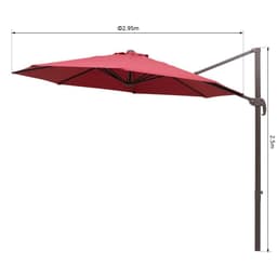 image-3m Cantilever Aluminium Frame Outdoor Garden Parasol Wine Red