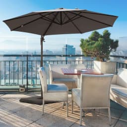 image-3m Cantilever Aluminium Frame Outdoor Garden Parasol Grey