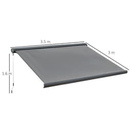 image-Cassette Electric & Manual Awning Door Window Retractable Sunshade Grey