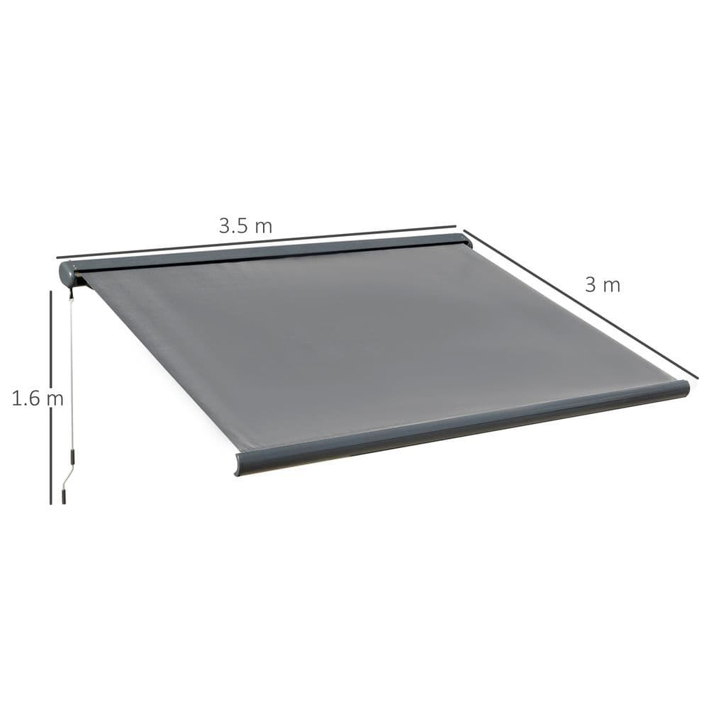 image-Cassette Electric & Manual Awning Door Window Retractable Sunshade Grey