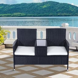 image-Rattan Chair Set W/Middle Tea Table-Black