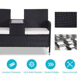 image-Rattan Chair Set W/Middle Tea Table-Black