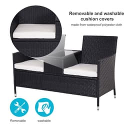 image-Rattan Chair Set W/Middle Tea Table-Black
