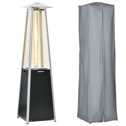 image-11.2KW Outdoor Patio Gas Heater Standing Pyramid Propane Heater Tower Wheels