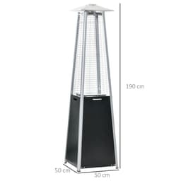 image-11.2KW Outdoor Patio Gas Heater Standing Pyramid Propane Heater Tower Wheels