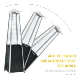 image-11.2KW Outdoor Patio Gas Heater Standing Pyramid Propane Heater Tower Wheels