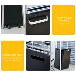 image-11.2KW Outdoor Patio Gas Heater Standing Pyramid Propane Heater Tower Wheels