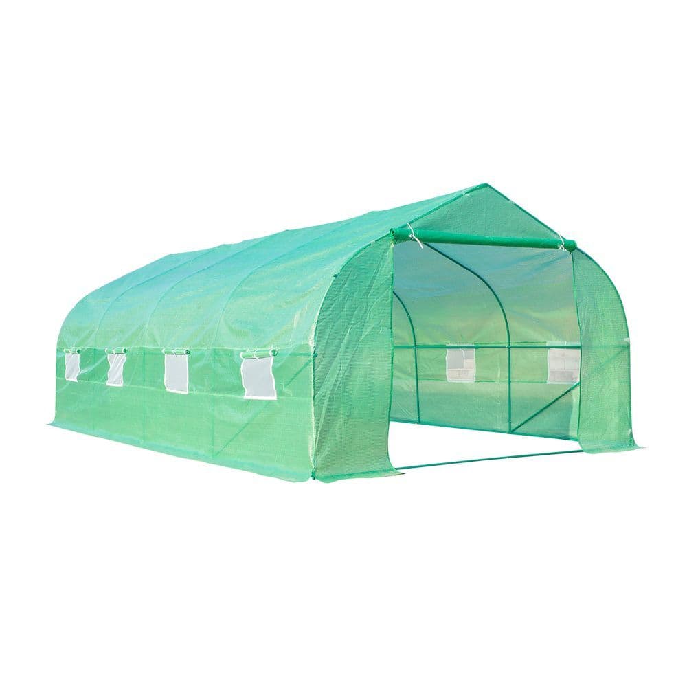 image-Garden Polytunnel Walk-in Greenhouse Round Gable Top Window Heat Shed