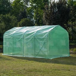 image-Garden Polytunnel Walk-in Greenhouse Round Gable Top Window Heat Shed