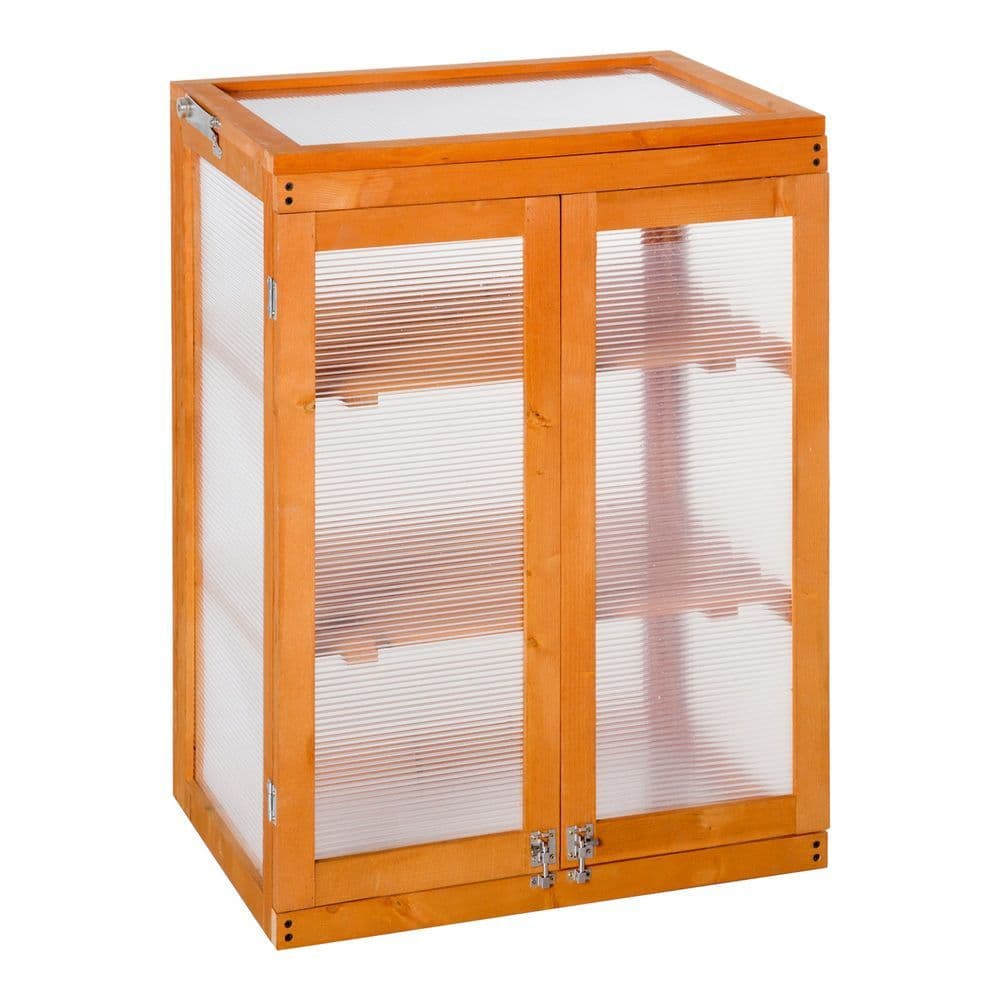 image-3-tier Wooden Cold Frame Grow House Garden Greenhouse Planting Storage Shelves