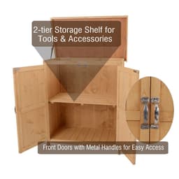 image-Outdoor Garden Storage Shed, Cedarwood-Burlywood Colour