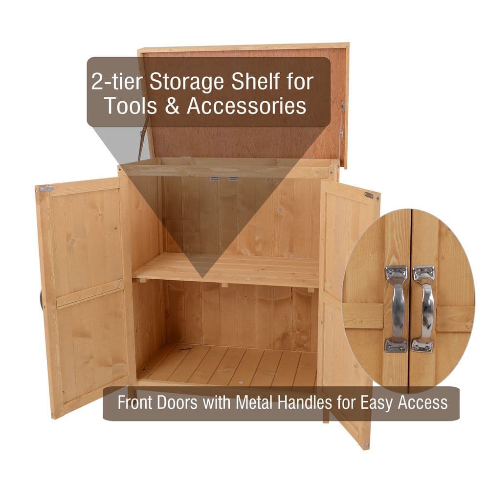 image-Outdoor Garden Storage Shed, Cedarwood-Burlywood Colour