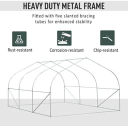 image-4.5x3x2m PE Mesh Cover Galvanized Metal Frame Walk-In Greenhouse White