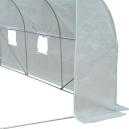 image-4.5x3x2m PE Mesh Cover Galvanized Metal Frame Walk-In Greenhouse White