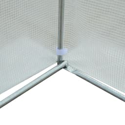 image-4.5x3x2m PE Mesh Cover Galvanized Metal Frame Walk-In Greenhouse White