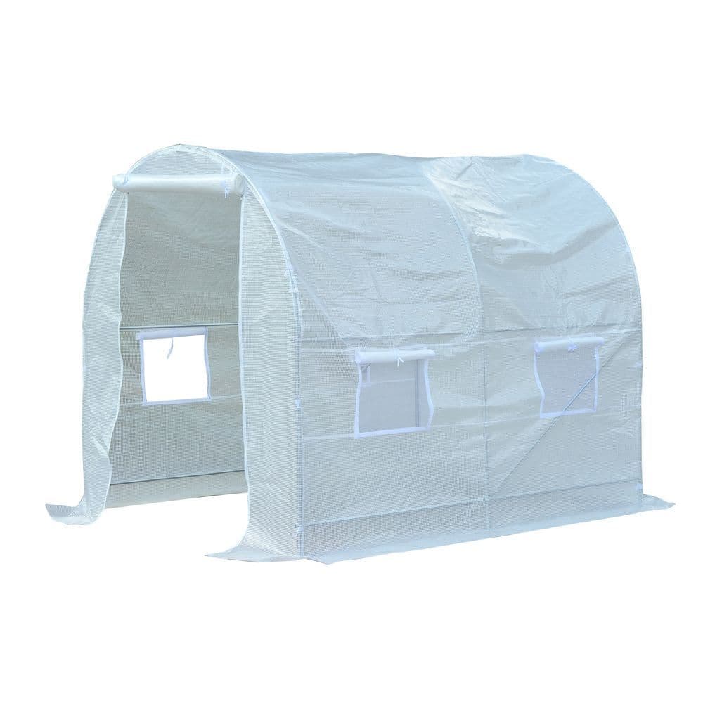 image-250L X 200W X 200H cm Walk-in Greenhouse-White PE