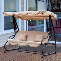 image-3 Seater Garden Swing Chair Convertible Chair Bench Garden Hammock