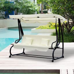 image-3 Seater Garden Swing Chair Convertible Chair Bench Garden Hammock