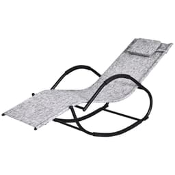 image-Steel Frame Zero Gravity Rocking Lounge Chair w/ Pillow