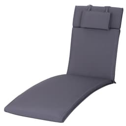 image-Garden Sun Lounger Chair Cushion Reclining Relaxer Indoor Outdoor Grey