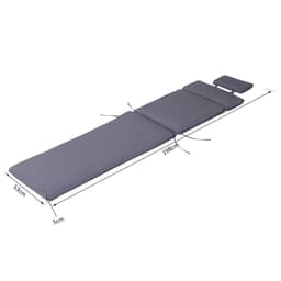 image-Garden Sun Lounger Chair Cushion Reclining Relaxer Indoor Outdoor Grey
