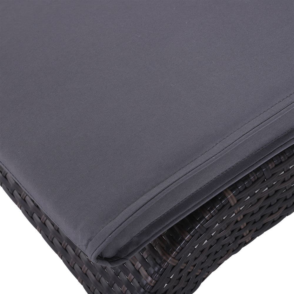 image-Garden Sun Lounger Chair Cushion Reclining Relaxer Indoor Outdoor Grey
