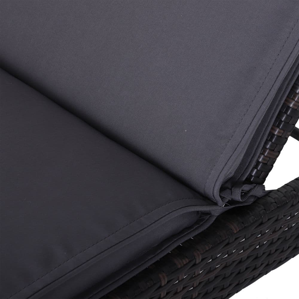 image-Garden Sun Lounger Chair Cushion Reclining Relaxer Indoor Outdoor Grey