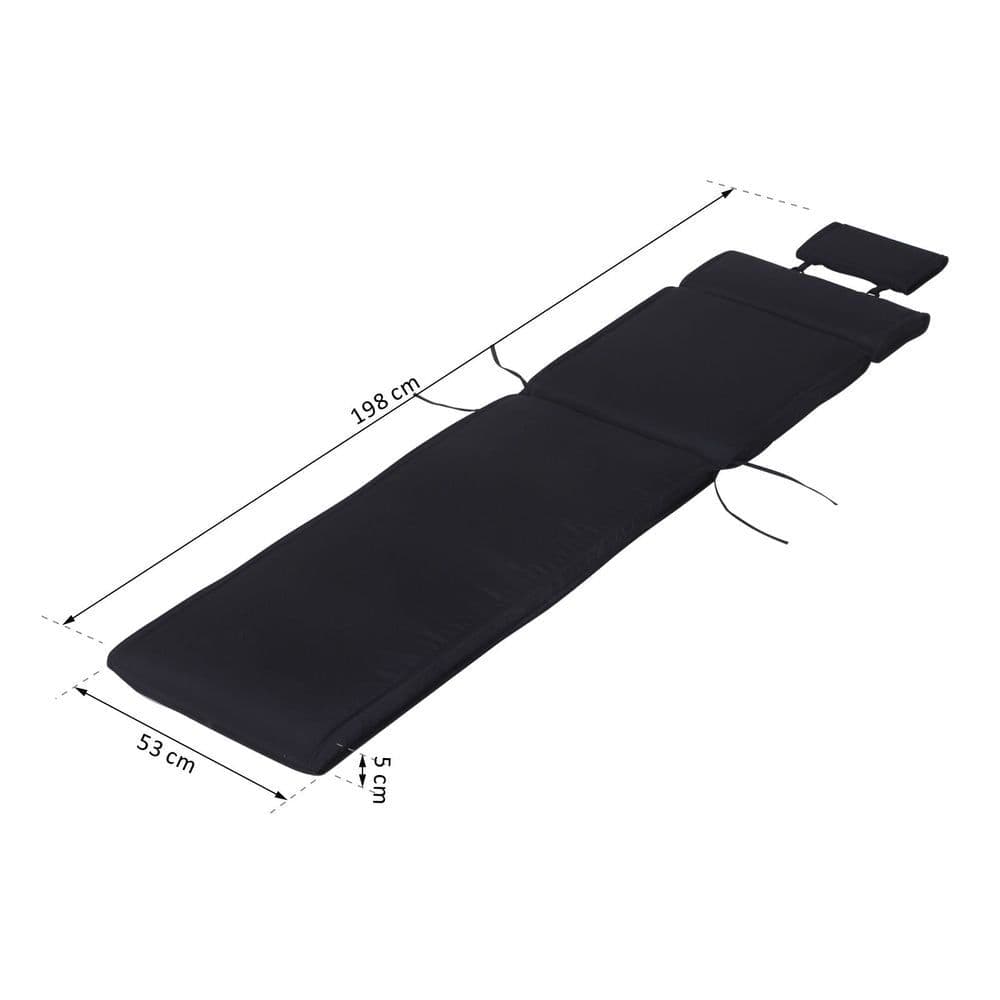 image-Garden Sun Lounger Chair Cushion Reclining Relaxer Indoor Outdoor