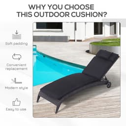 image-Garden Sun Lounger Chair Cushion Reclining Relaxer Indoor Outdoor