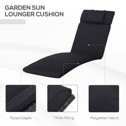 image-Garden Sun Lounger Chair Cushion Reclining Relaxer Indoor Outdoor