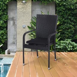 image-Set of 6 Chair Cushion Seat Pads Dining Chair w/ Straps Indoor Outdoor