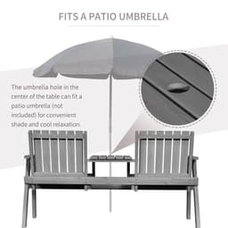 image-Outdoor 2-Seater Furniture Wooden Garden Bench for Yard, Lawn, Porch, Patio Grey