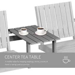 image-Outdoor 2-Seater Furniture Wooden Garden Bench for Yard, Lawn, Porch, Patio Grey
