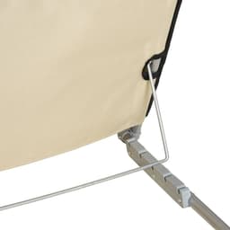 image-2 Foldable Garden Beach Chair Sun Lounger Seats Metal Frame Head Pillow, Beige