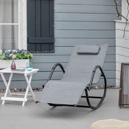 image-Zero Gravity Rocking Lounge Chair Patio Rocker Removable Pillow, Recliner Seat