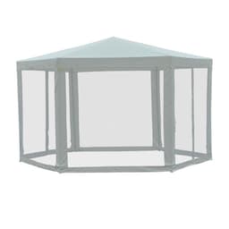 image-Hexagon Netting Gazebo-Creamy White