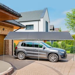 image-3m x 6m Heavy Duty Galvanized Steel Frame Canopy Vehicle Shelter Grey