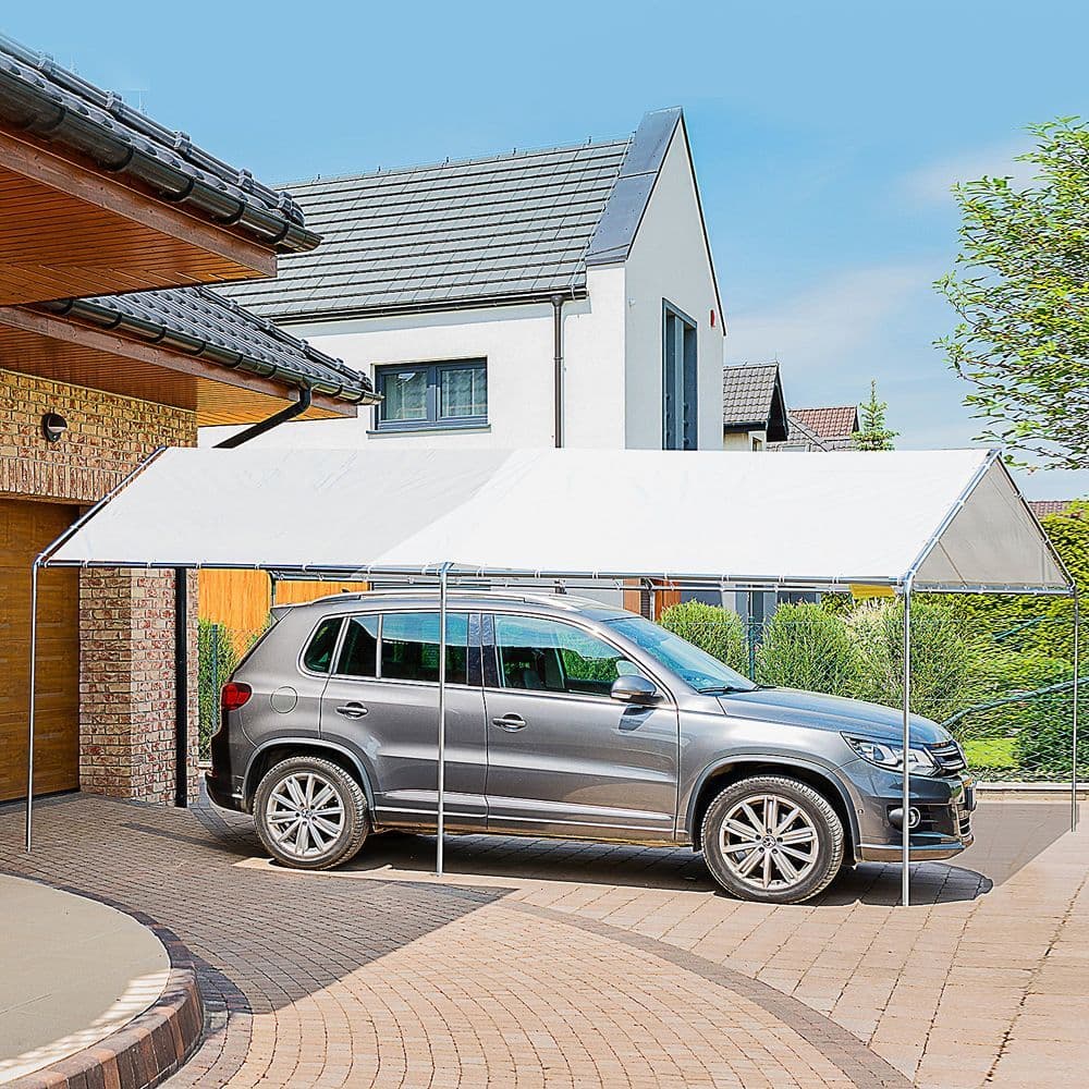 image-3m x 6m Heavy Duty Galvanized Steel Frame Canopy Vehicle Shelter