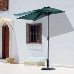 image-2.7 m Half Round Umbrella Parasol-Green