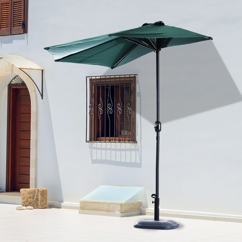 image-2.7 m Half Round Umbrella Parasol-Green