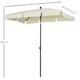 image-Aluminium Sun Umbrella Parasol Patio Garden Tilt 2M x 1.25M Cream White