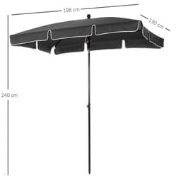 image-Aluminium Sun Umbrella Parasol Patio Garden Rectangular Tilt 2M x 1.25M
