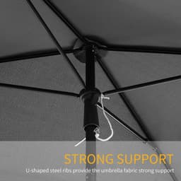 image-Aluminium Sun Umbrella Parasol Patio Garden Rectangular Tilt 2M x 1.25M